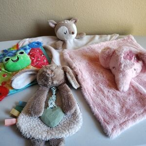 Baby Lovey Toy Lot -Itzy Ritzy, Parent's Choice, Nuby, Chickpea Pajamas -Play